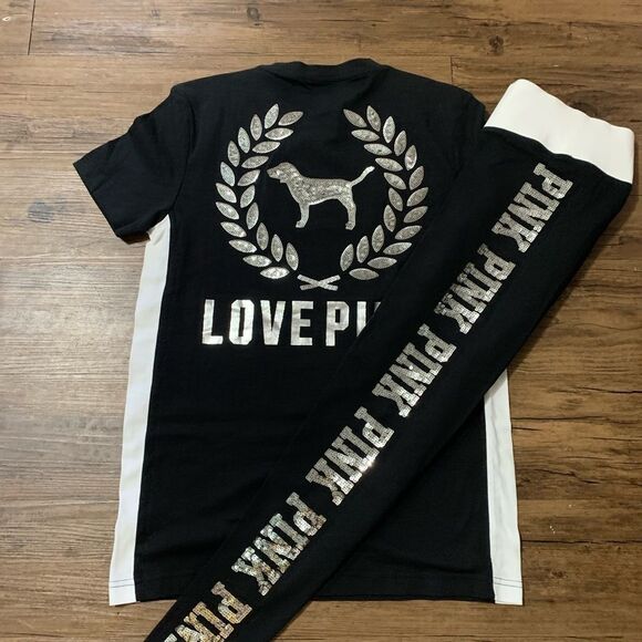 NEW VS PINK CRESCENT BLING OUTFIT SET S - Picture 2 of 12